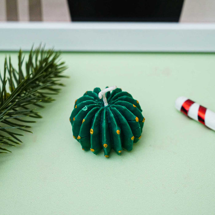 Handmade Green Cactus Soy Wax Candles For Christmas Decoration