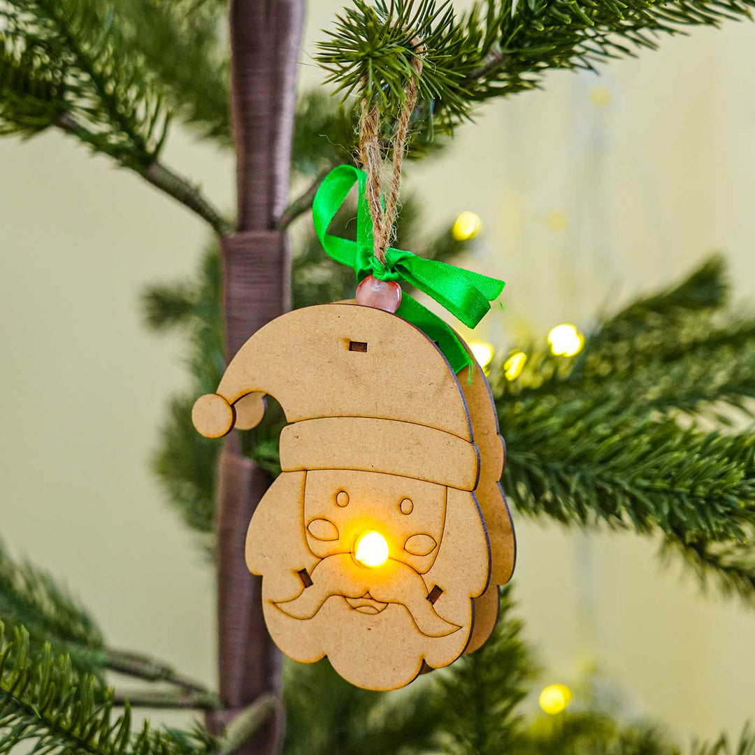 DIY Handmade Santa With Lights Ornament For Christmas Tree Decoration