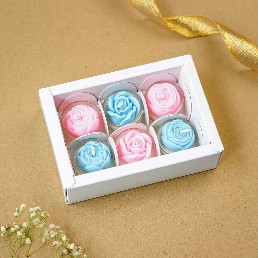 Handmade Mini Rose Soy Wax Scented Candles | Set of 6