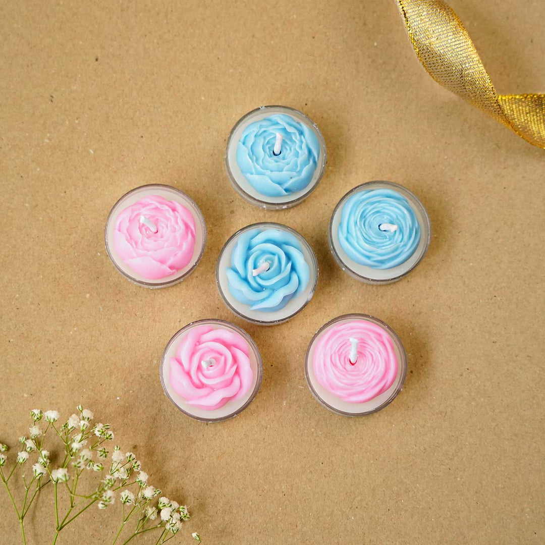 Handmade Mini Rose Soy Wax Scented Candles | Set of 6