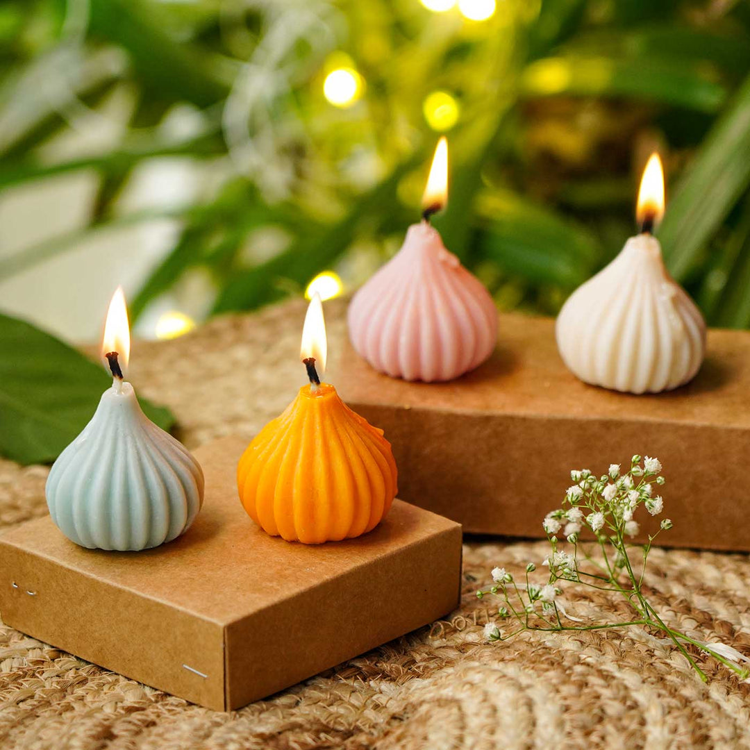 Handmade Modak Wax Candle | Set of 4