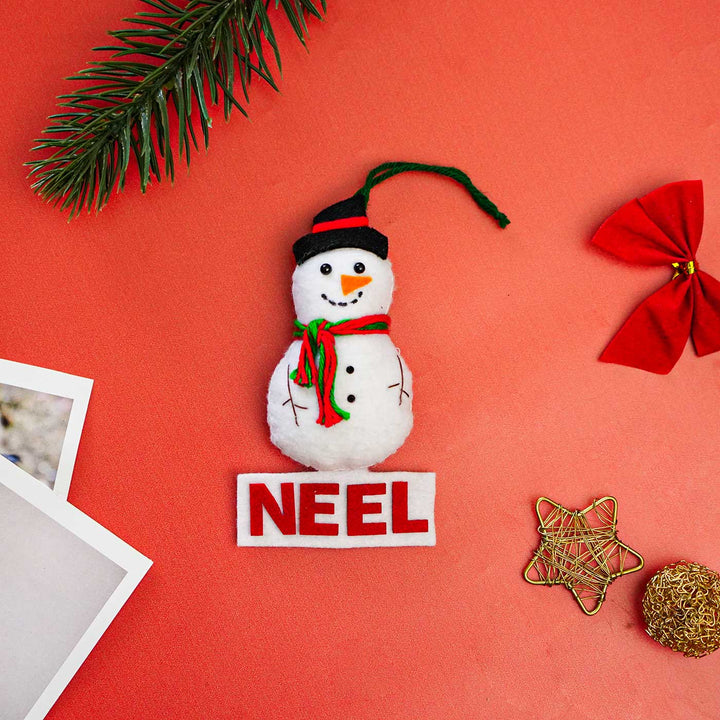 Handmade Personalized Felt Snowman Christmas Ornament