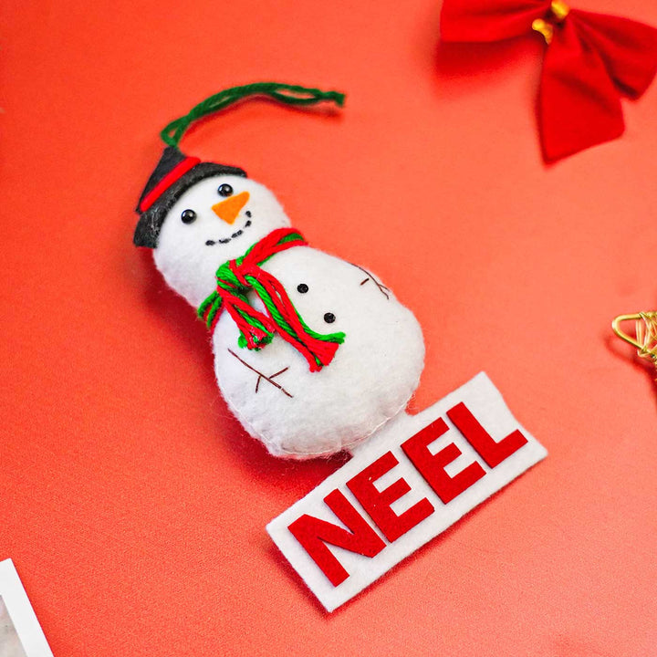 Handmade Personalized Felt Snowman Christmas Ornament