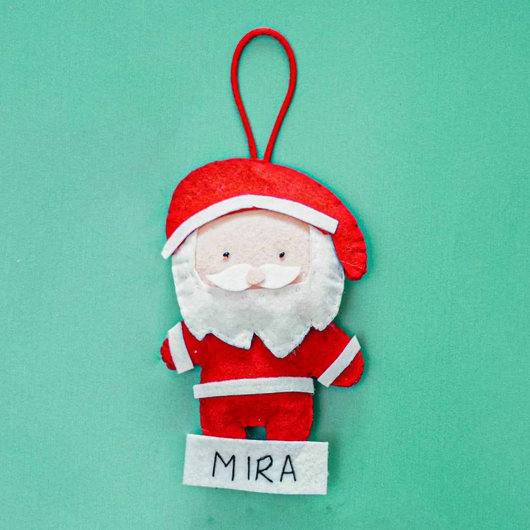 Personalized Santa Claus Felt Ornaments For Christmas Tree Decoration