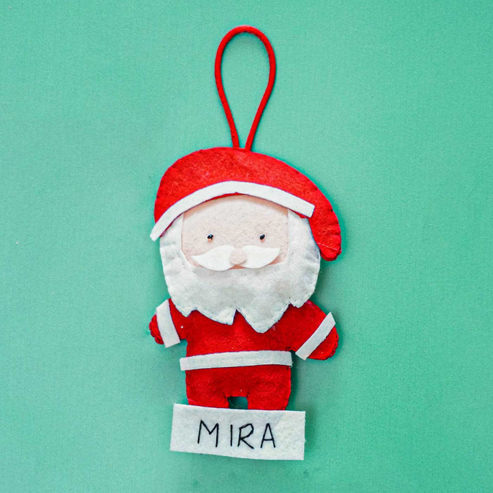 Personalized Santa Claus Felt Ornaments For Christmas Tree Decoration