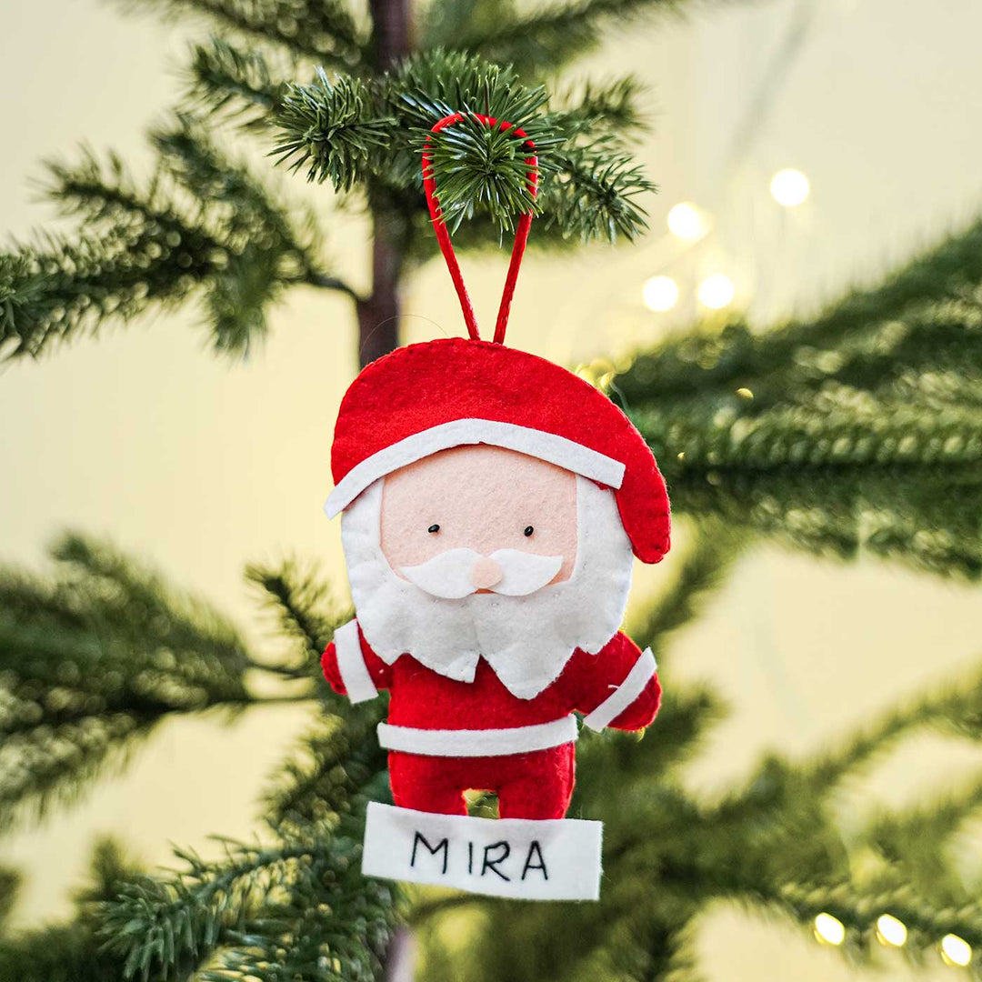 Personalized Santa Claus Felt Ornaments For Christmas Tree Decoration