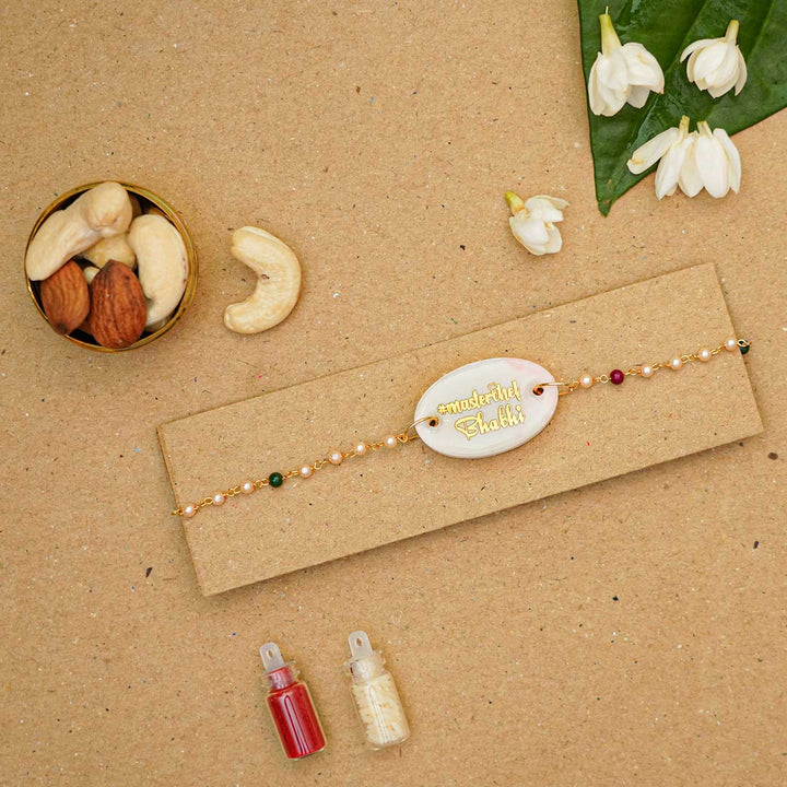 Handmade Resin Sticker Rakhi With Roli Chawal For Bhabhi