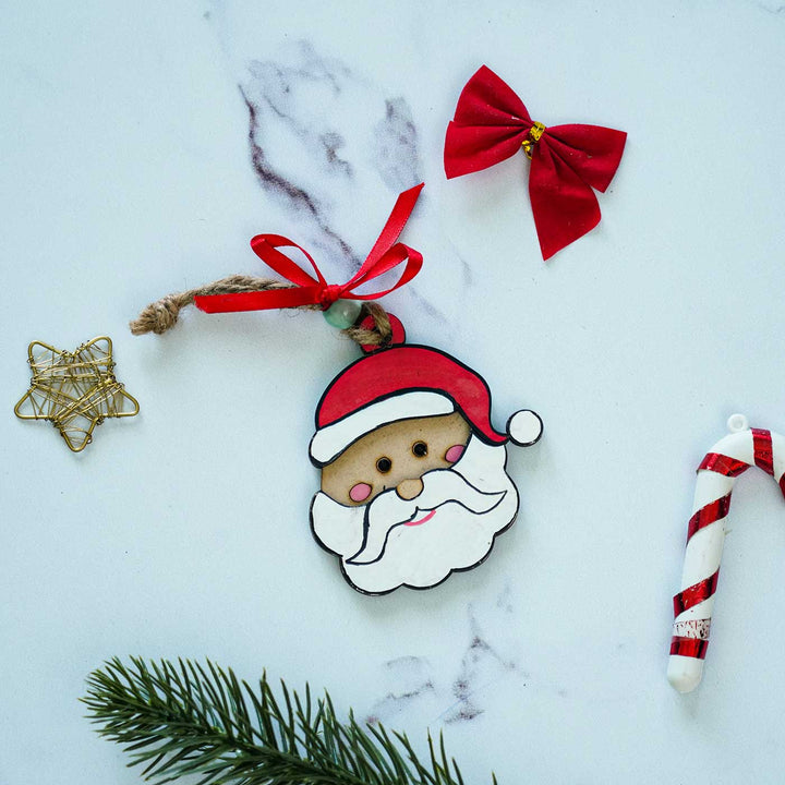 Handmade Santa Claus Mdf Wood Ornament For Christmas Tree Decoration