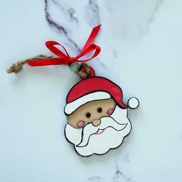 Handmade Santa Claus Mdf Wood Ornament For Christmas Tree Decoration