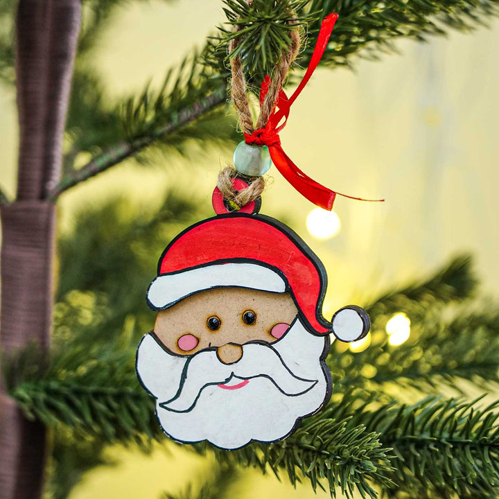 Handmade Santa Claus Mdf Wood Ornament For Christmas Tree Decoration