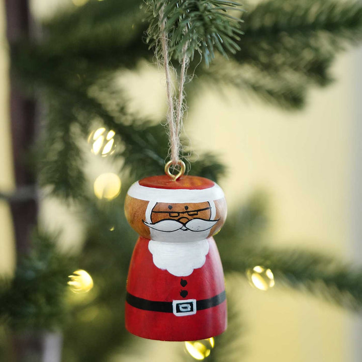 Handmade Santa Wooden Ornament For Christmas Tree Decoration