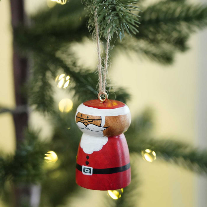 Handmade Santa Wooden Ornament For Christmas Tree Decoration