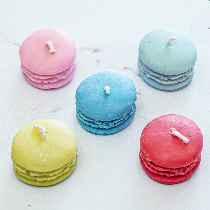 Handmade Scented Macaroon Soy Wax Candles For Christmas Decoration | Set Of 5