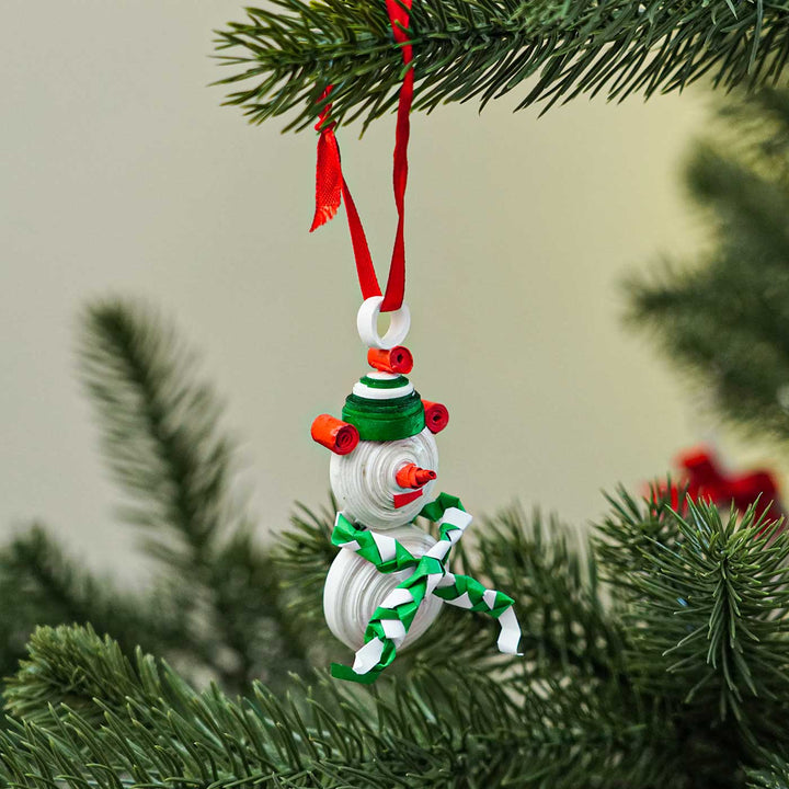 Handmade Snowman Paper Quilling Ornament For Christmas Tree Decoration