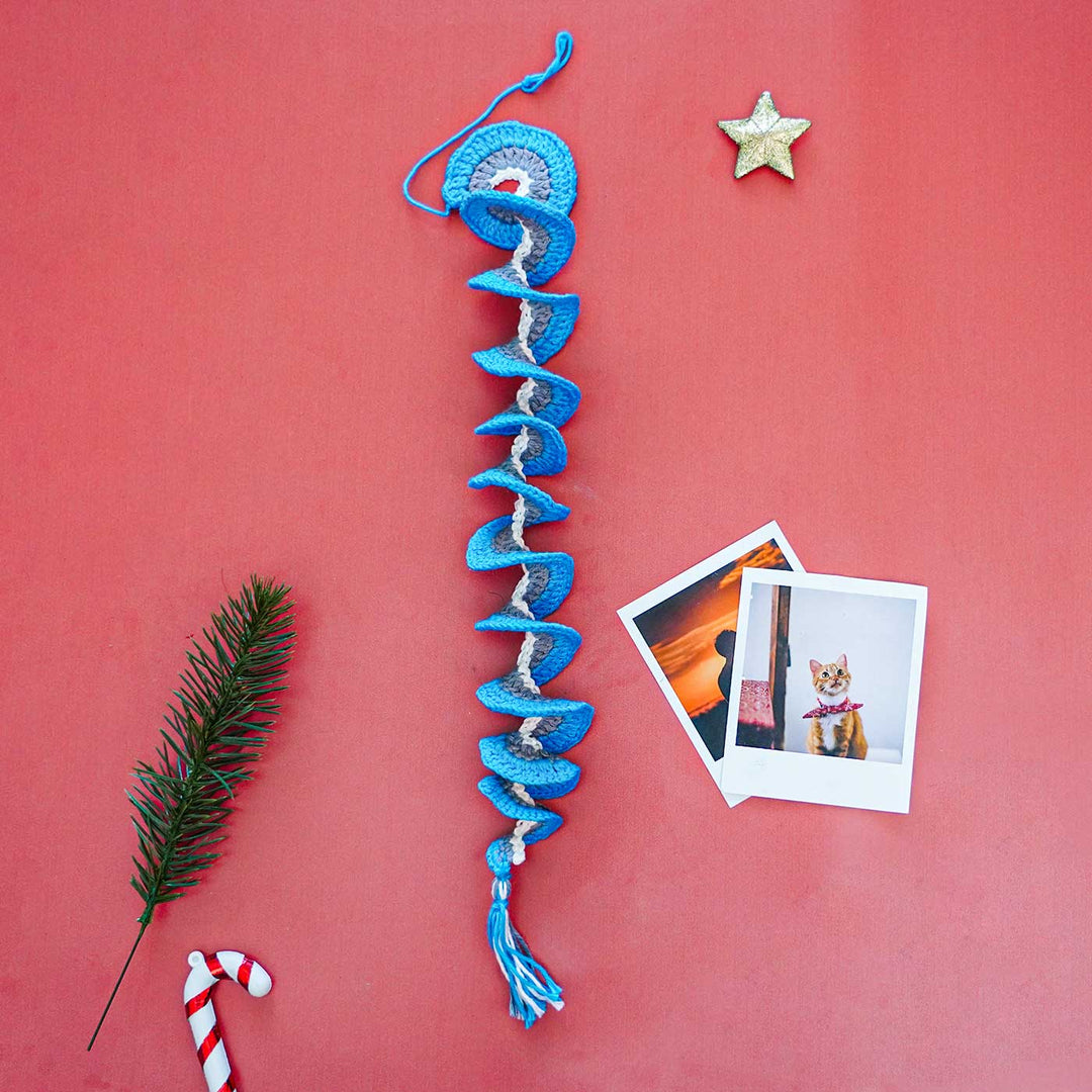 Handmade Spiral Crochet Cotton Hanging For Christmas Wall Decoration