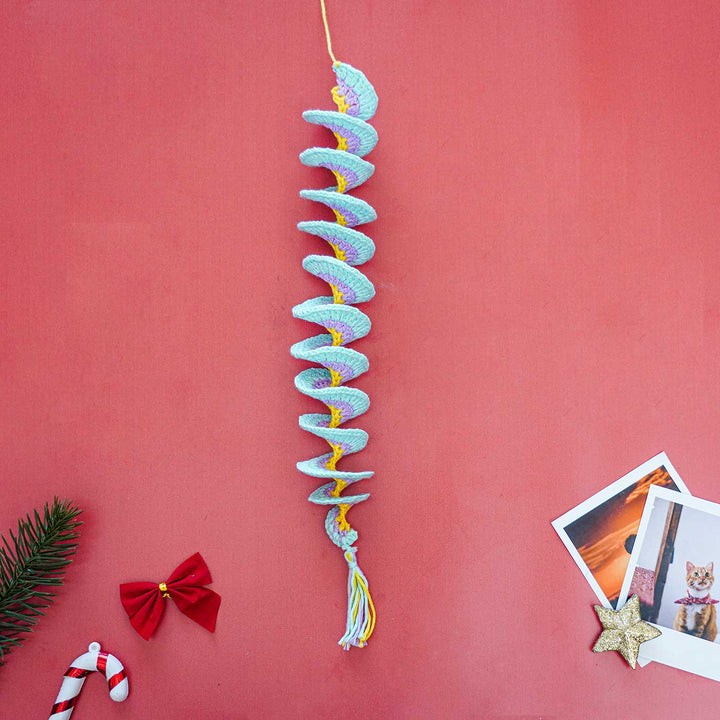 Handmade Spiral Crochet Cotton Hanging For Christmas Wall Decoration