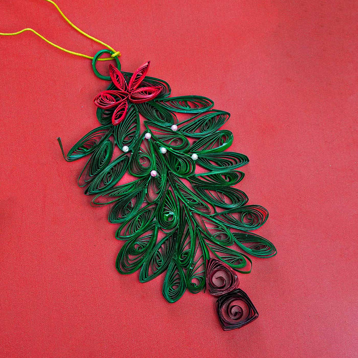 Handmade Tree Paper Quilling Ornament For Christmas Tree Decoration