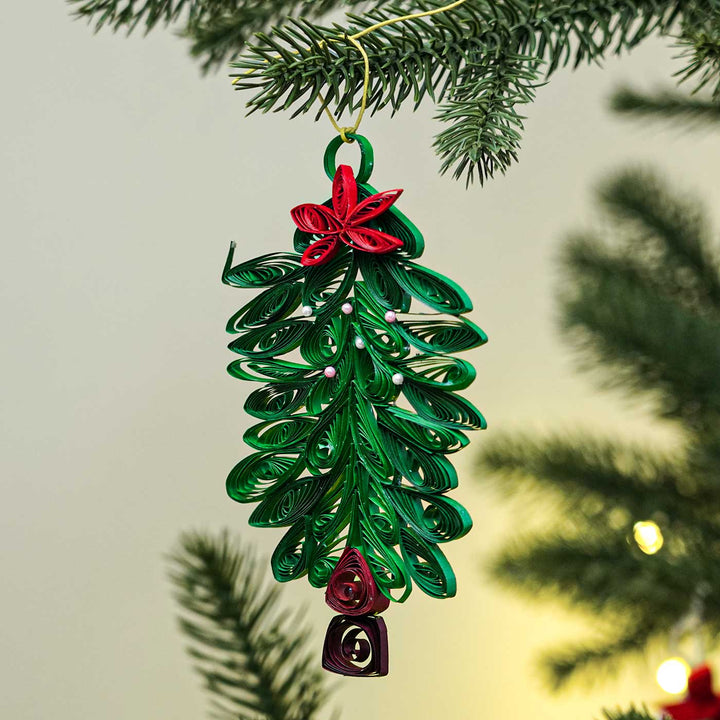 Handmade Tree Paper Quilling Ornament For Christmas Tree Decoration