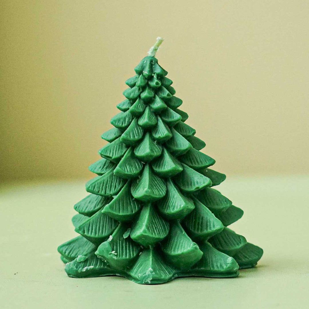 Handmade Tree Shaped Wax Candle For Christmas Decoration