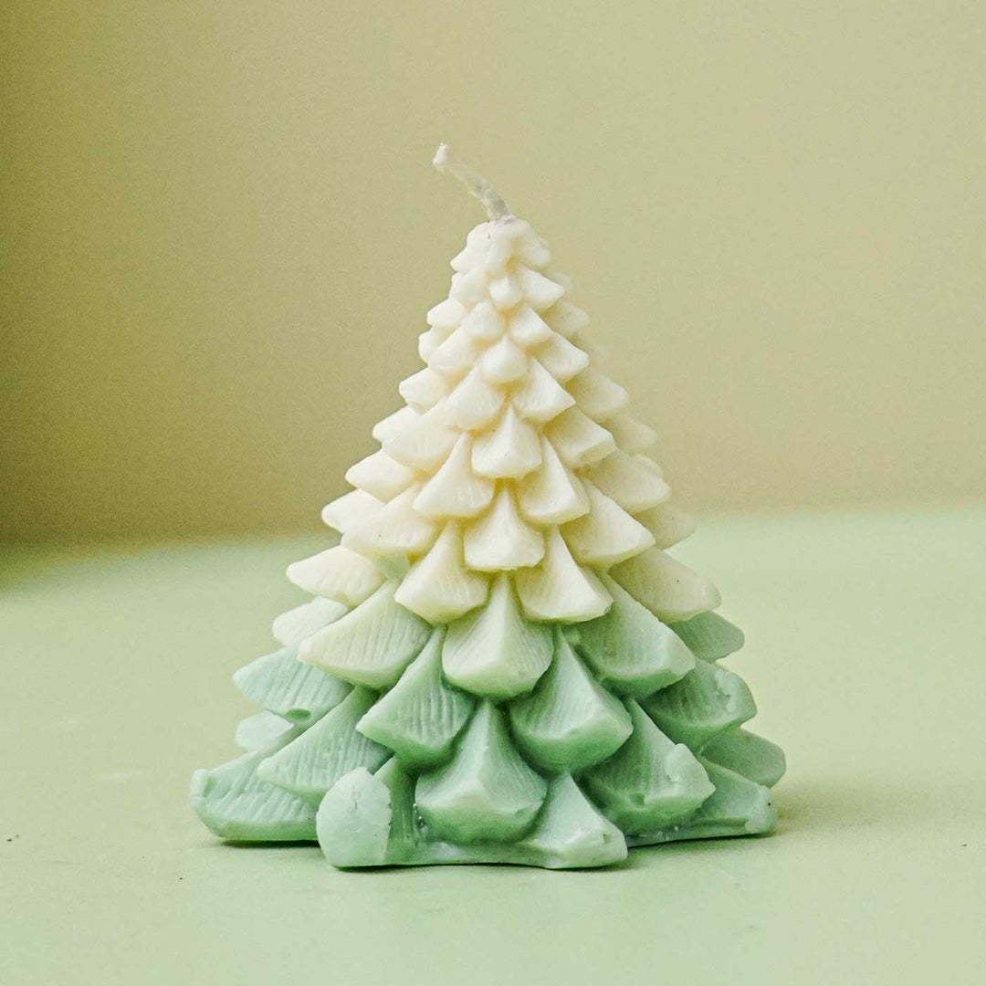 Handmade Tree Shaped Wax Candle For Christmas Decoration