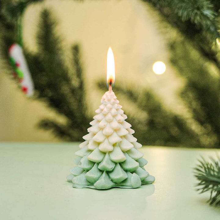 Handmade Tree Shaped Wax Candle For Christmas Decoration