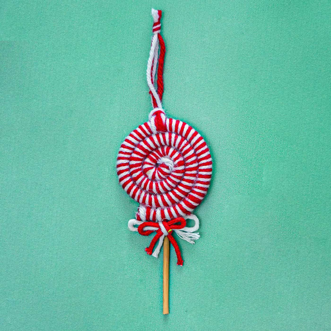 Handmade Whimsy Lollipop Felt Ornament For Christmas Tree Decoration