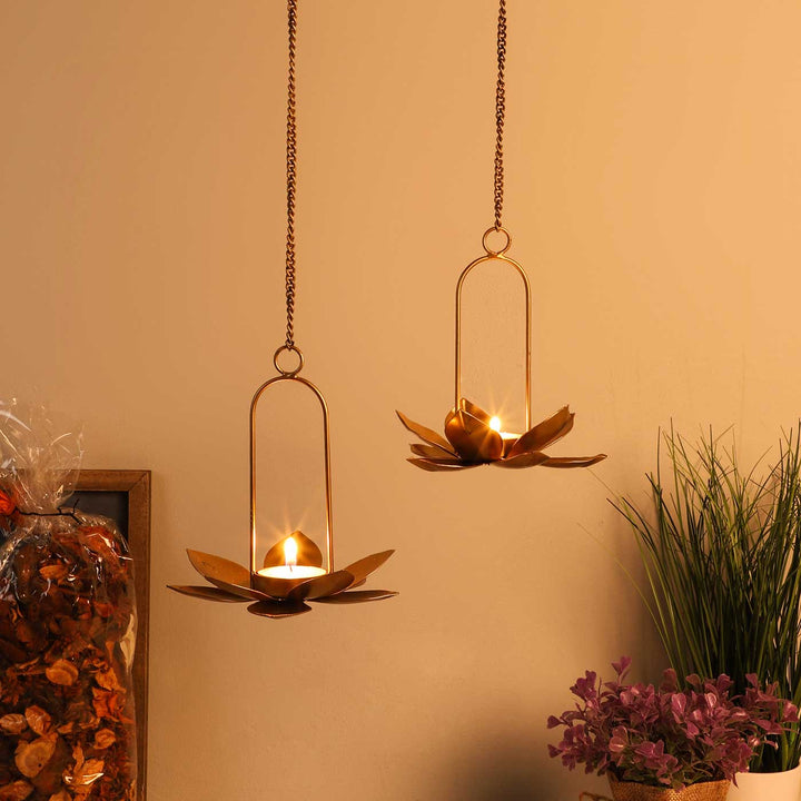 Handmade Hanging Hook Tealight Holder | Set of 2