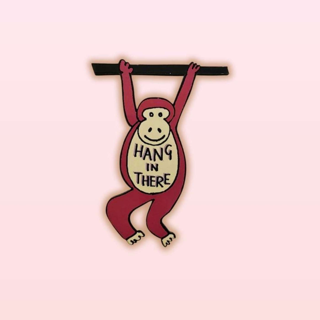 Handmade "Hang On" Wooden Fridge Magnet