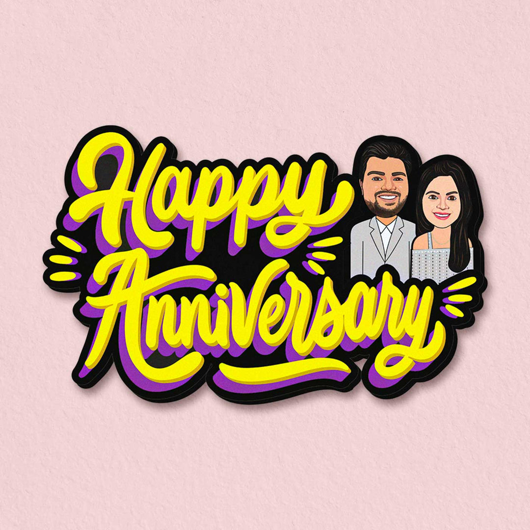 Photo Personalized "Happy Anniversary" Acrylic Fridge Magnet