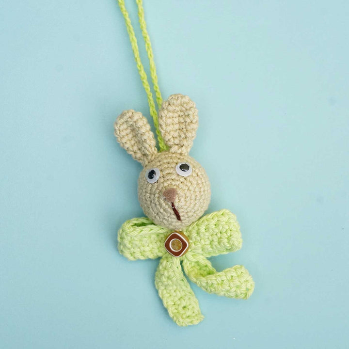 Handmade Crochet Hunny Bunny Kids Lumba Rakhi With Roli Chawal