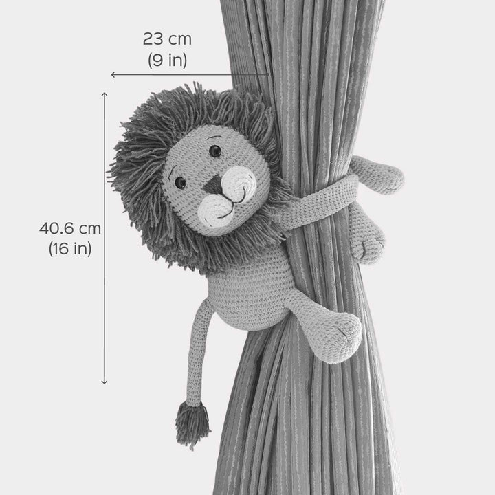 Handmade Crochet Lion Curtain Tie for Newborns