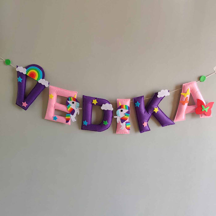 Personalized Handmade Unicorn Theme Felt Bunting