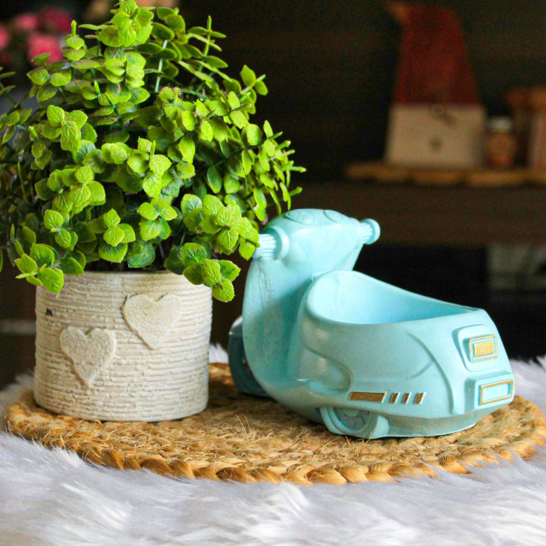 Hand-Painted Scooter Terracotta Planter Pot