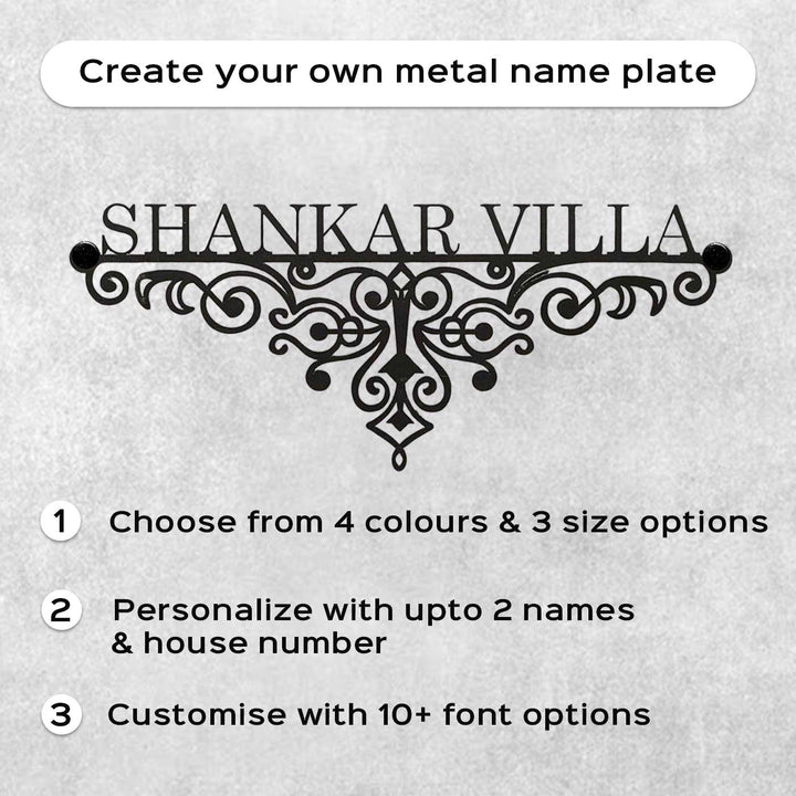 Personalized Ornate Weatherproof Name Plate for Villa