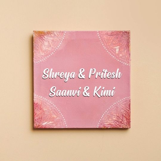 Personalized Pink Elegance Mdf Wood Name Plate