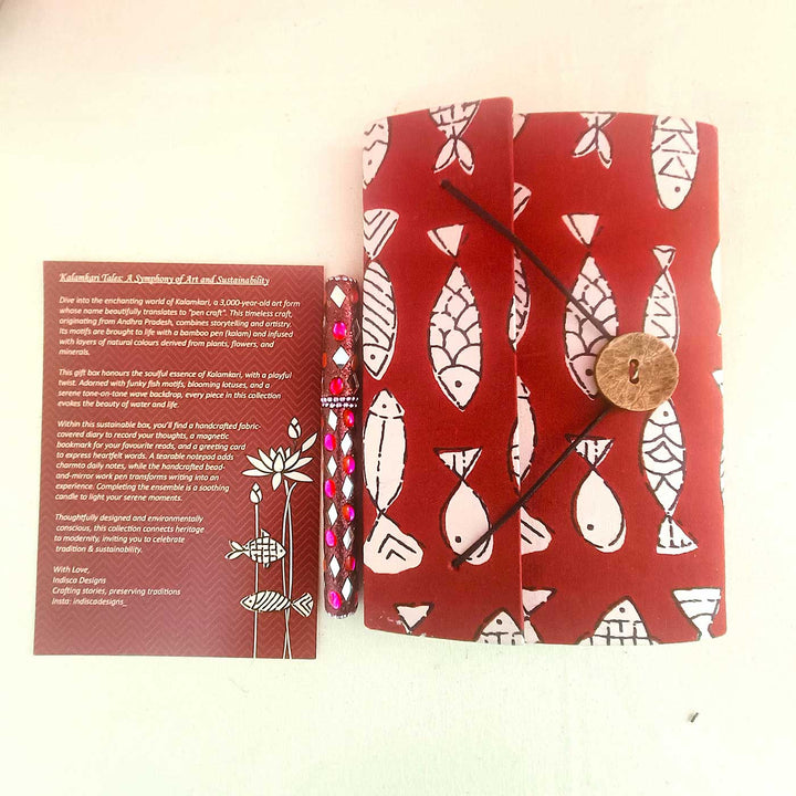 Eco-friendly Kalamkari Journal, Unique Stationary & Self-Care Hamper