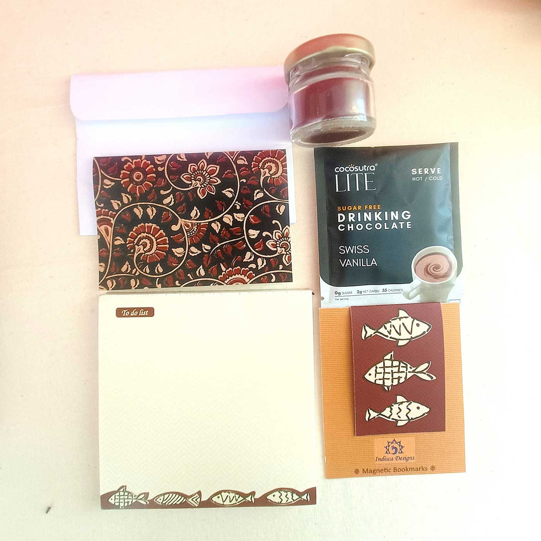 Eco-friendly Kalamkari Journal, Unique Stationary & Self-Care Hamper