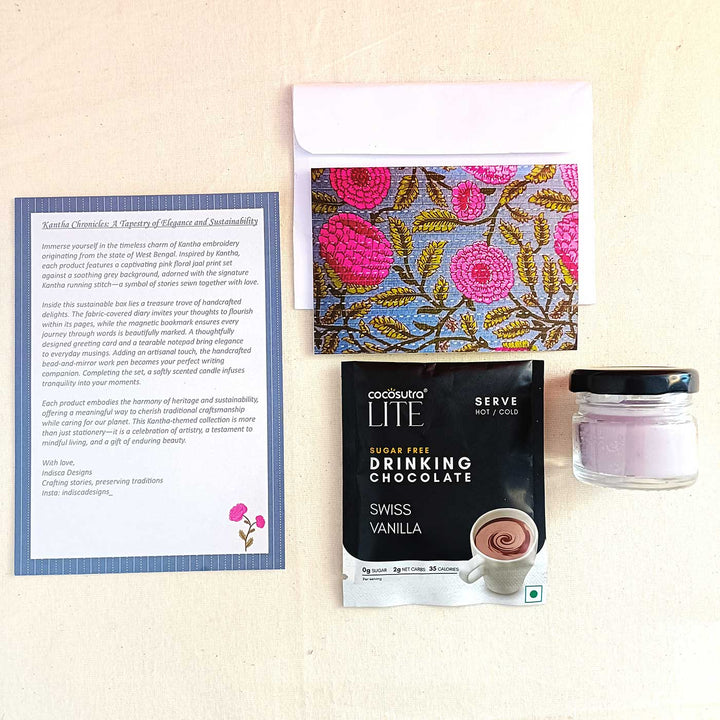 Eco-friendly Handmade Kantha Inspired Journal & Self-Care Set