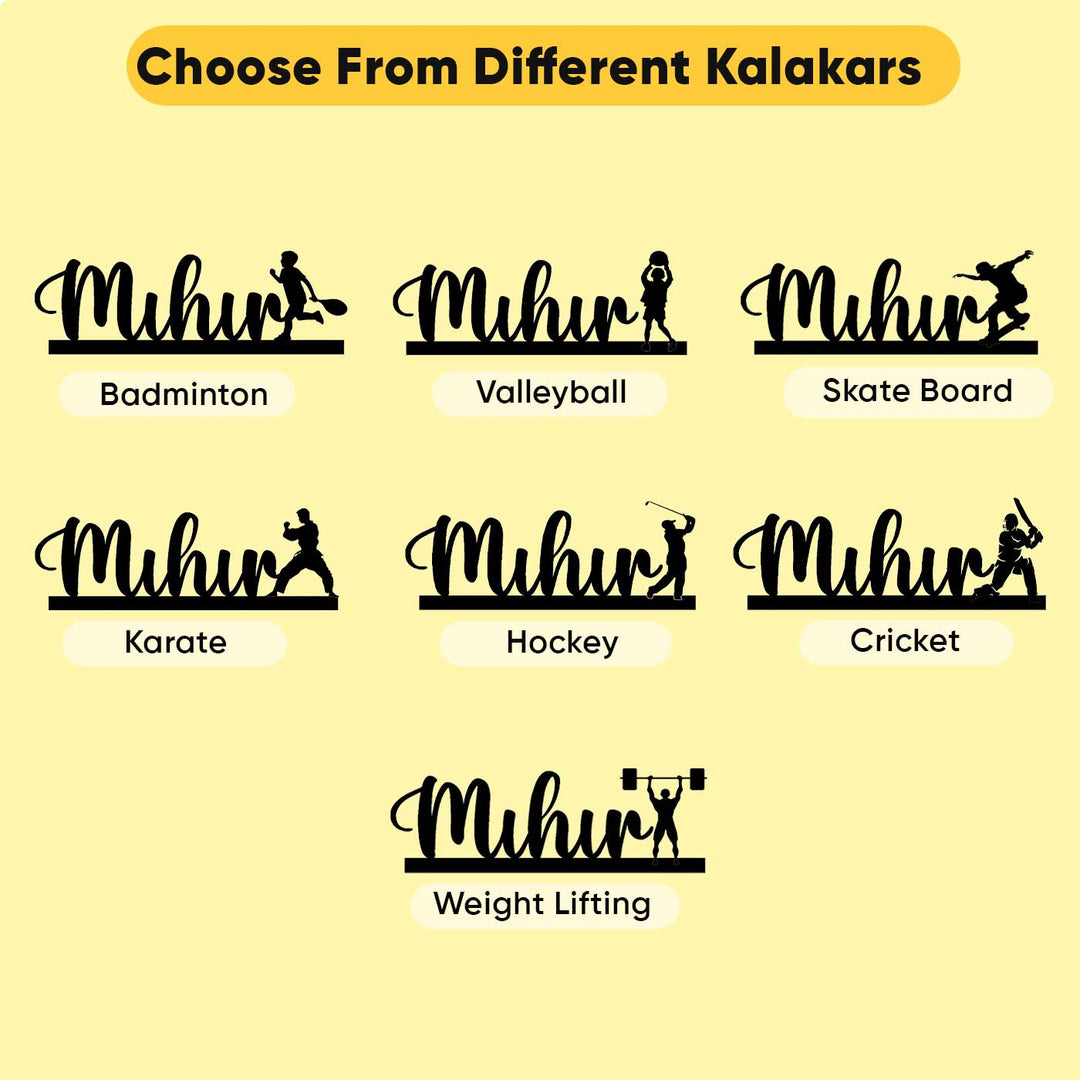 Personalized Handmade Kalakaar Wooden Cutout Name Plate