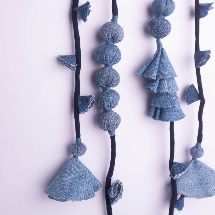 Handcrafted Upcycled Denim Adjustable Necklace