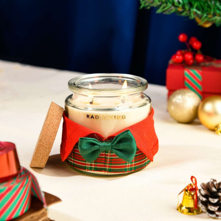 Handmade Jolly Bow Soy Wax Candles | Secret Santa Gift Ideas