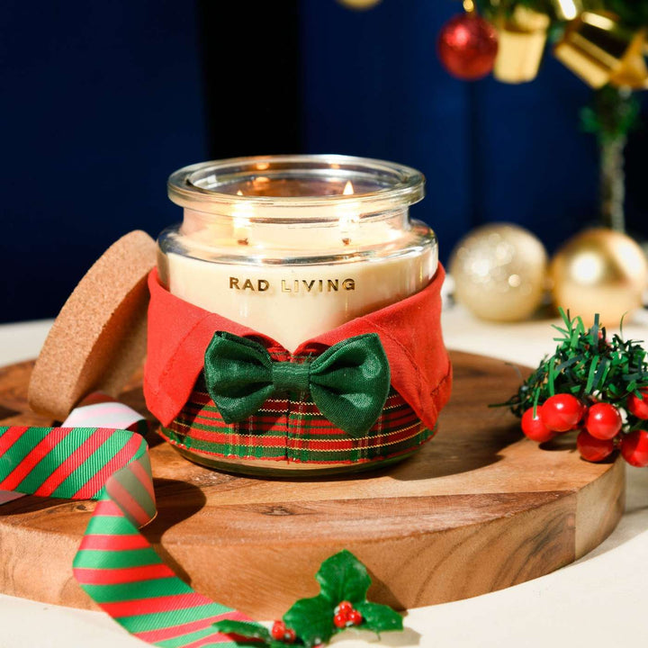 Handmade Jolly Bow Soy Wax Candles | Secret Santa Gift Ideas