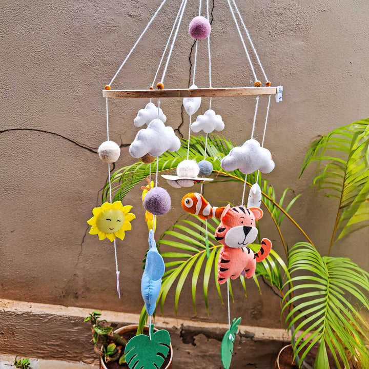 Jungle Safari Themed Felt Cot Mobile For Kids