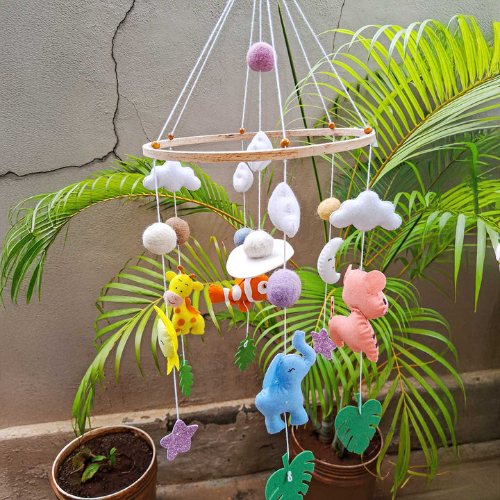 Jungle Safari Themed Felt Cot Mobile For Kids