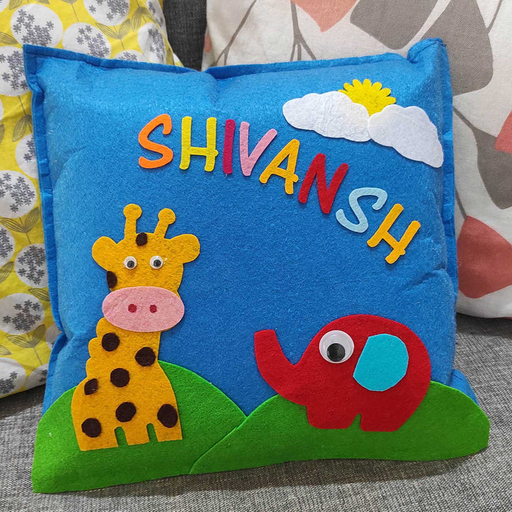 Personalized Handmade Jungle Theme Felt Kids Pillow