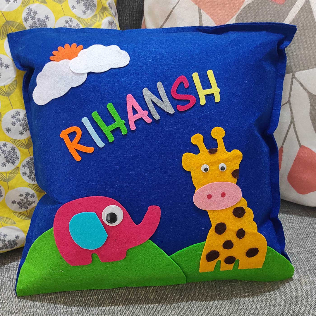 Personalized Handmade Jungle Theme Felt Kids Pillow