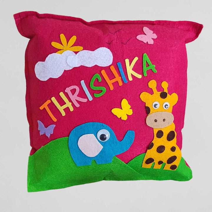 Personalized Handmade Jungle Theme Felt Kids Pillow