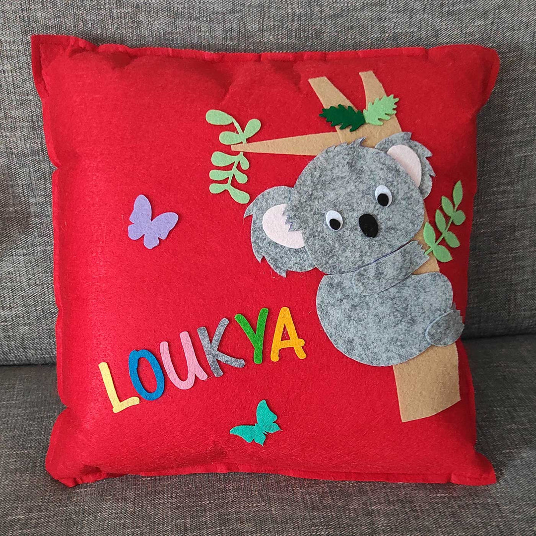 Personalized Handmade Koala Theme Felt Kids Pillow