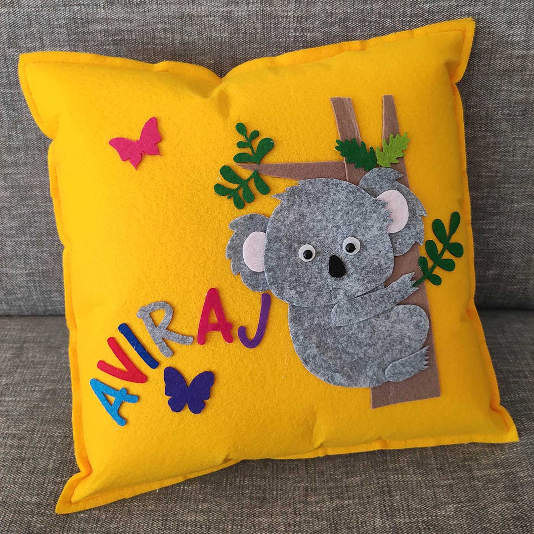 Personalized Handmade Koala Theme Felt Kids Pillow