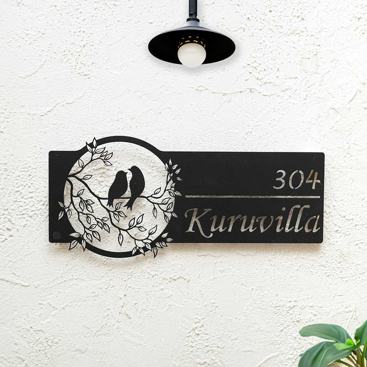 Personalized Bird Themed Weatherproof Name Plate with House Number